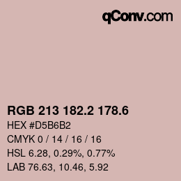 カラーコード: RGB 213 182.2 178.6 | qconv.com