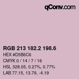 カラーコード: RGB 213 182.2 198.6 | qconv.com