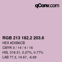 カラーコード: RGB 213 182.2 203.6 | qconv.com