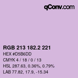 カラーコード: RGB 213 182.2 221 | qconv.com