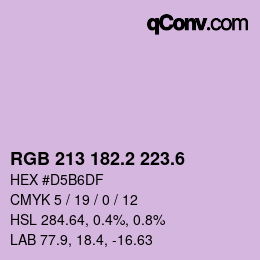 カラーコード: RGB 213 182.2 223.6 | qconv.com