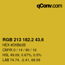 カラーコード: RGB 213 182.2 43.6 | qconv.com