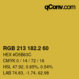 カラーコード: RGB 213 182.2 60 | qconv.com