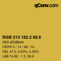 カラーコード: RGB 213 182.2 68.6 | qconv.com