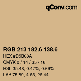 カラーコード: RGB 213 182.6 138.6 | qconv.com