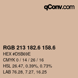 カラーコード: RGB 213 182.6 158.6 | qconv.com