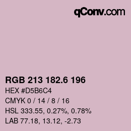 カラーコード: RGB 213 182.6 196 | qconv.com