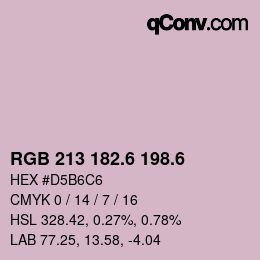 カラーコード: RGB 213 182.6 198.6 | qconv.com