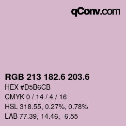 カラーコード: RGB 213 182.6 203.6 | qconv.com
