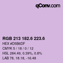カラーコード: RGB 213 182.6 223.6 | qconv.com