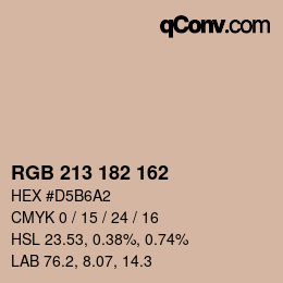 Color code: RGB 213 182 162 | qconv.com