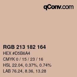 Color code: RGB 213 182 164 | qconv.com