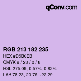 Color code: RGB 213 182 235 | qconv.com