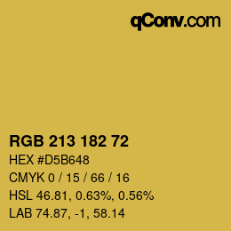 Color code: RGB 213 182 72 | qconv.com