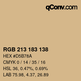 Color code: RGB 213 183 138 | qconv.com