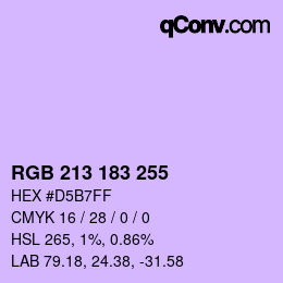 Color code: RGB 213 183 255 | qconv.com