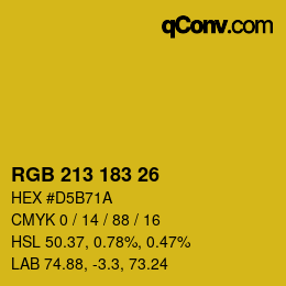 Color code: RGB 213 183 26 | qconv.com