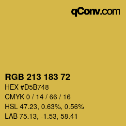 Color code: RGB 213 183 72 | qconv.com