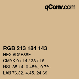 Color code: RGB 213 184 143 | qconv.com