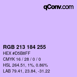 Color code: RGB 213 184 255 | qconv.com