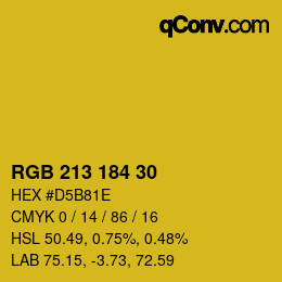 Color code: RGB 213 184 30 | qconv.com