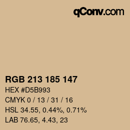 Color code: RGB 213 185 147 | qconv.com