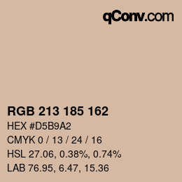 Color code: RGB 213 185 162 | qconv.com