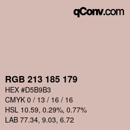 Color code: RGB 213 185 179 | qconv.com