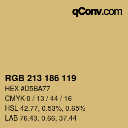 颜色代码: RGB 213 186 119 | qconv.com