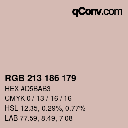 Color code: RGB 213 186 179 | qconv.com