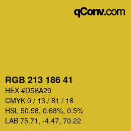 Color code: RGB 213 186 41 | qconv.com