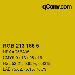 Color code: RGB 213 186 5 | qconv.com