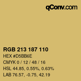 Color code: RGB 213 187 110 | qconv.com