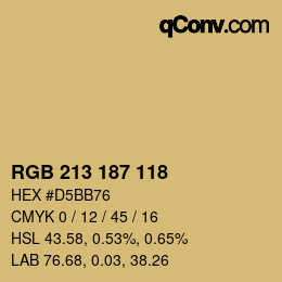 颜色代码: RGB 213 187 118 | qconv.com
