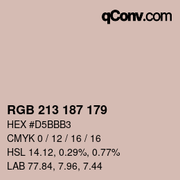 Color code: RGB 213 187 179 | qconv.com