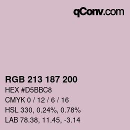 Code couleur: RGB 213 187 200 | qconv.com