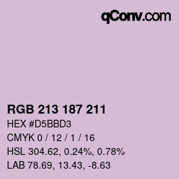 Color code: RGB 213 187 211 | qconv.com