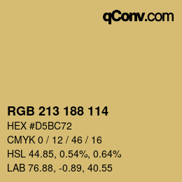 Color code: RGB 213 188 114 | qconv.com