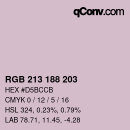 カラーコード: RGB 213 188 203 | qconv.com