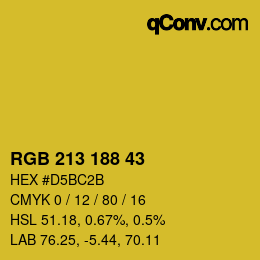 Color code: RGB 213 188 43 | qconv.com