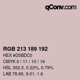 Color code: RGB 213 189 192 | qconv.com