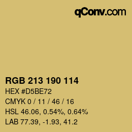 Color code: RGB 213 190 114 | qconv.com