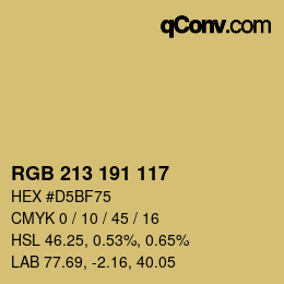 Color code: RGB 213 191 117 | qconv.com