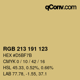 Farbcode: RGB 213 191 123 | qconv.com