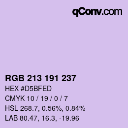 Color code: RGB 213 191 237 | qconv.com