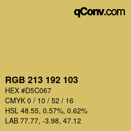 Color code: RGB 213 192 103 | qconv.com