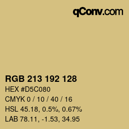 Color code: RGB 213 192 128 | qconv.com