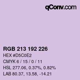カラーコード: RGB 213 192 226 | qconv.com