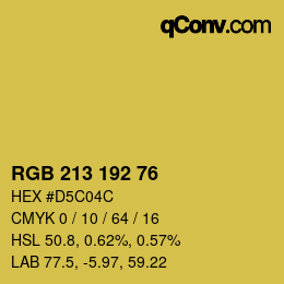 Color code: RGB 213 192 76 | qconv.com