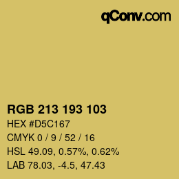 Color code: RGB 213 193 103 | qconv.com
